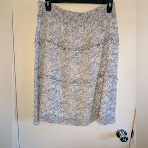 Allegra K size XL stretchy waist Skirt pastel colors, lined 2 small ruffles